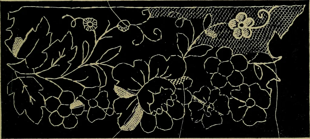 An illustration from Handbuch der Spitzenkunde, Technisches und Geschichtliches über die Näh-, Klöppel- und Maschinenspitzen, 1894, leaf 93
