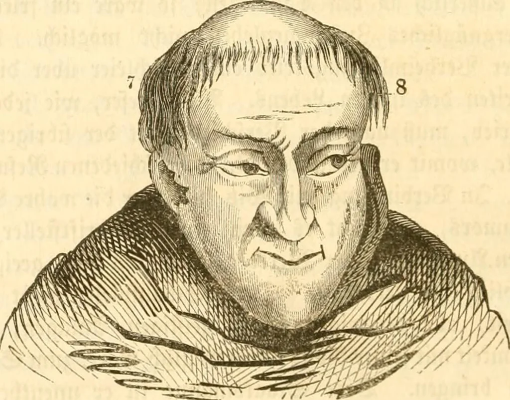 An illustration from Handbuch der Phrenologie, 1845, leaf 132