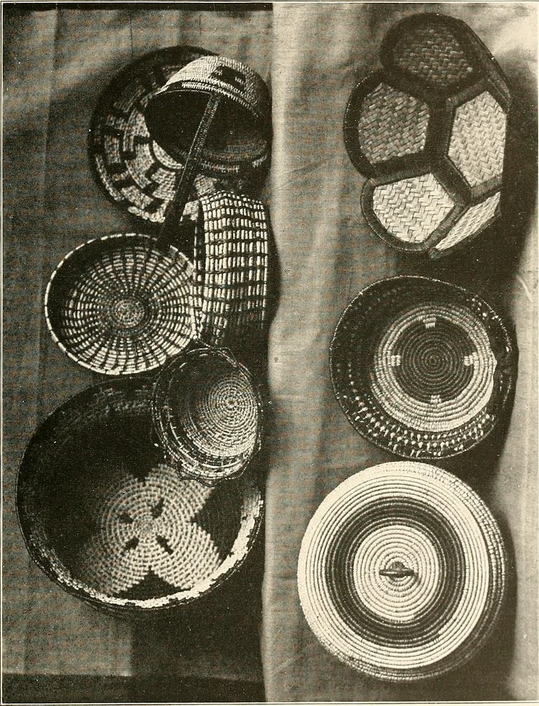 An illustration from Handicraft for girls; a tentative course in needlework, basketry, designing, paper and cardboard construction, textile fibers and fabrics and home decoration and care, designed for use in schools and homes, 1910, leaf 121