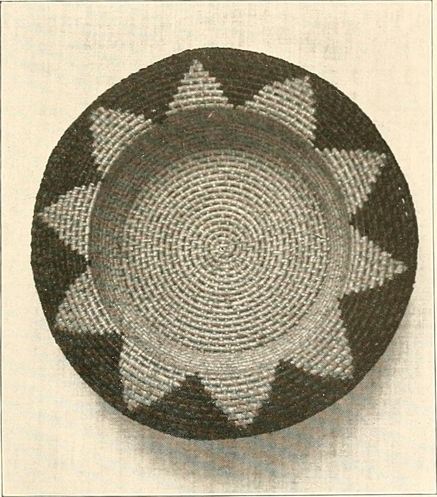 An illustration from Handicraft for girls; a tentative course in needlework, basketry, designing, paper and cardboard construction, textile fibers and fabrics and home decoration and care, designed for use in schools and homes, 1910, leaf 125