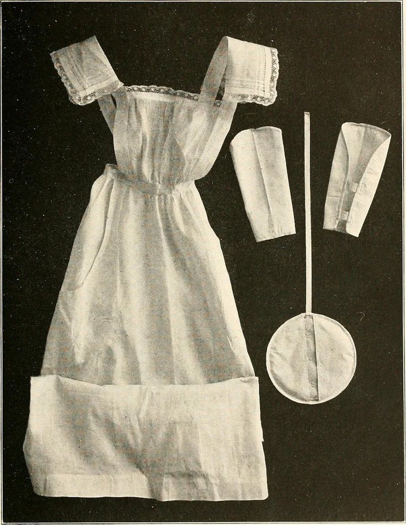 An illustration from Handicraft for girls; a tentative course in needlework, basketry, designing, paper and cardboard construction, textile fibers and fabrics and home decoration and care, designed for use in schools and homes, 1910, leaf 37
