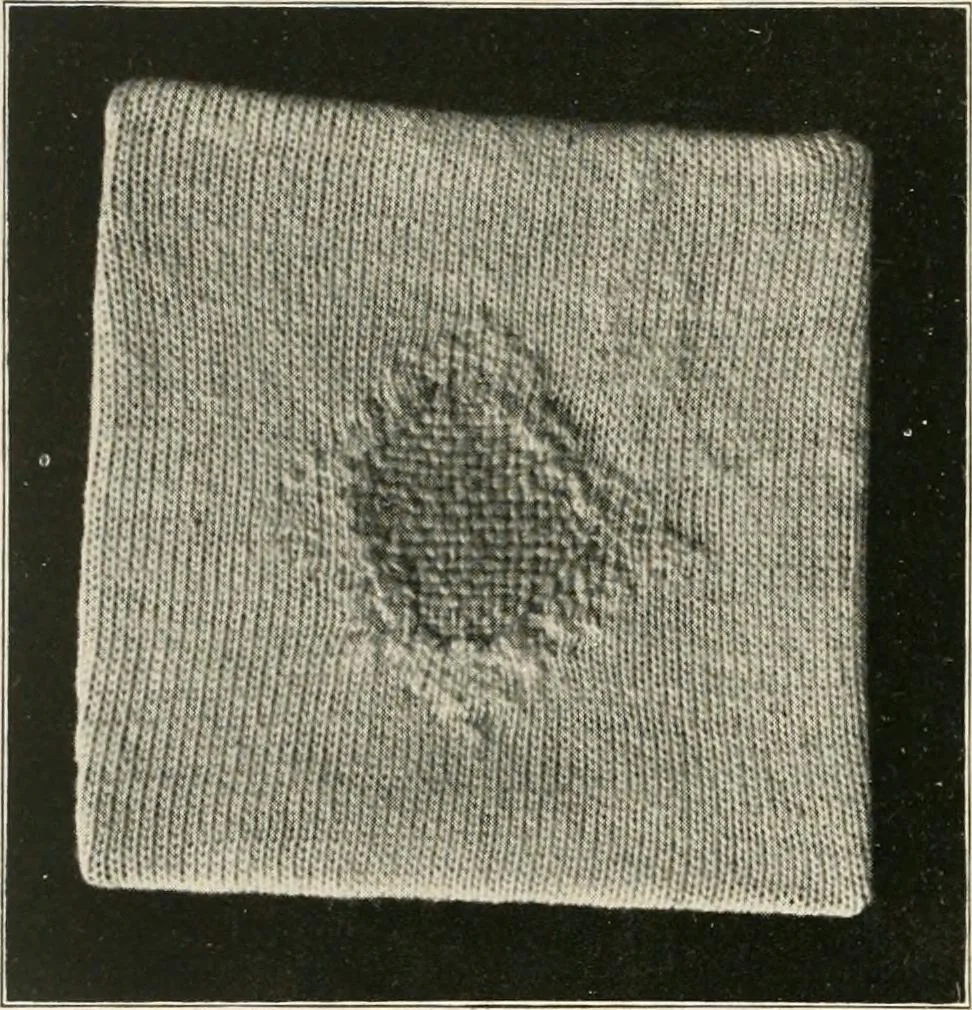 An illustration from Handicraft for girls; a tentative course in needlework, basketry, designing, paper and cardboard construction, textile fibers and fabrics and home decoration and care, designed for use in schools and homes, 1910, leaf 44
