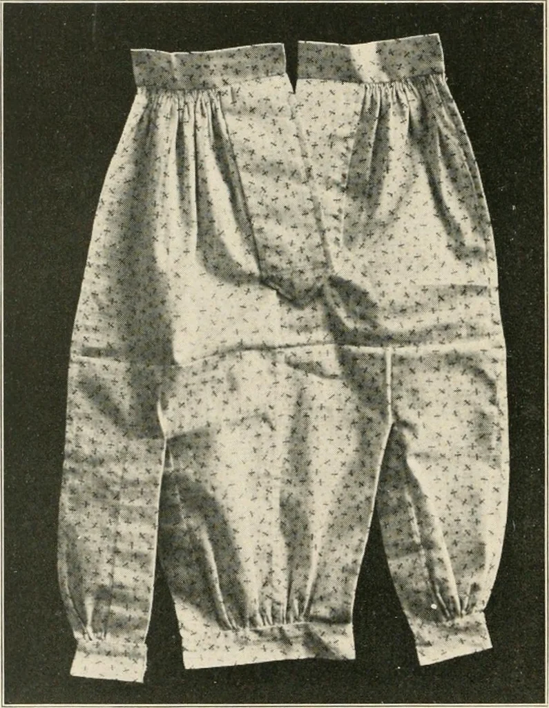 An illustration from Handicraft for girls; a tentative course in needlework, basketry, designing, paper and cardboard construction, textile fibers and fabrics and home decoration and care, designed for use in schools and homes, 1910, leaf 46