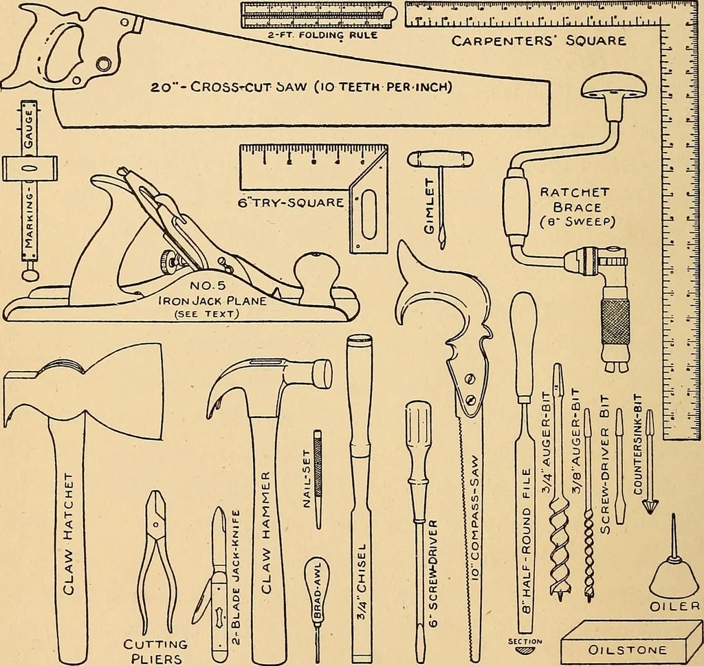 An illustration from Handicraft for handy boys; practical plans for work and play, with many ideas for earning money, 1911, leaf 50
