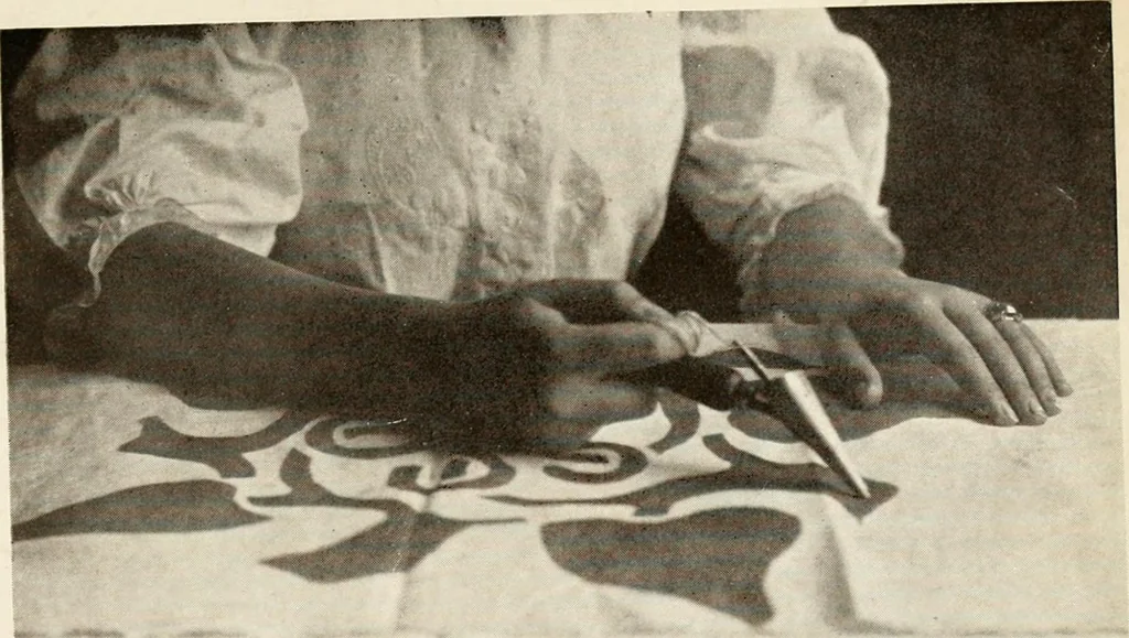 An illustration from Handicrafts in the home, 1910, leaf 121
