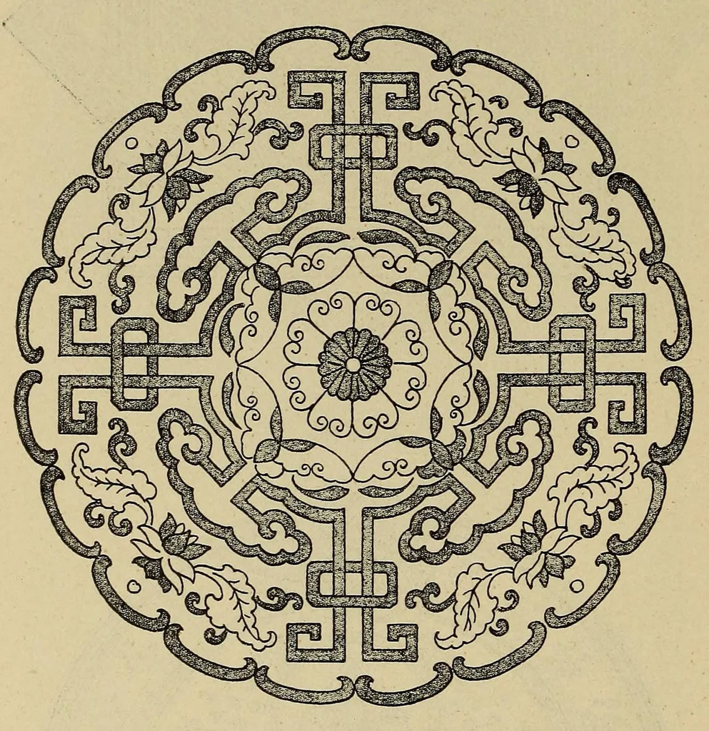 An illustration from Handwörterbuch der textilkunde aller zeiten und völker für studierende, fabrikanten, kaufleute, sammler und zeichner der gewebe, stickereien, spitzen, teppiche und dergl., sowie für schule und haus, 1904, leaf 210