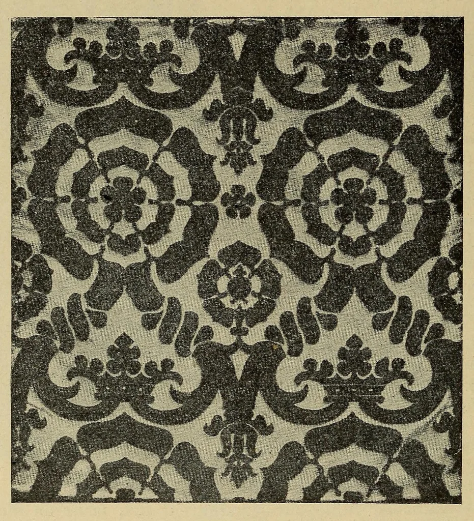 An illustration from Handwörterbuch der textilkunde aller zeiten und völker für studierende, fabrikanten, kaufleute, sammler und zeichner der gewebe, stickereien, spitzen, teppiche und dergl., sowie für schule und haus, 1904, leaf 242