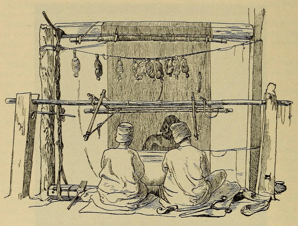 An illustration from Handwörterbuch der textilkunde aller zeiten und völker für studierende, fabrikanten, kaufleute, sammler und zeichner der gewebe, stickereien, spitzen, teppiche und dergl., sowie für schule und haus, 1904, leaf 268