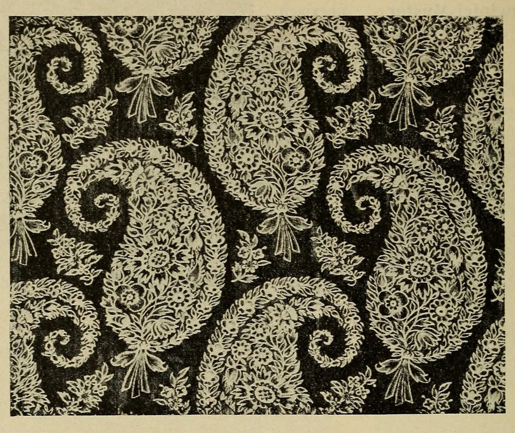 An illustration from Handwörterbuch der textilkunde aller zeiten und völker für studierende, fabrikanten, kaufleute, sammler und zeichner der gewebe, stickereien, spitzen, teppiche und dergl., sowie für schule und haus, 1904, leaf 402