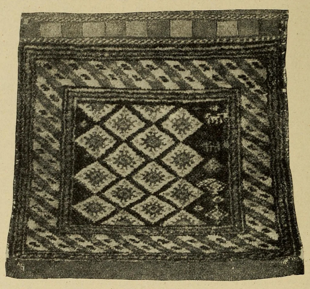 An illustration from Handwörterbuch der textilkunde aller zeiten und völker für studierende, fabrikanten, kaufleute, sammler und zeichner der gewebe, stickereien, spitzen, teppiche und dergl., sowie für schule und haus, 1904, leaf 586