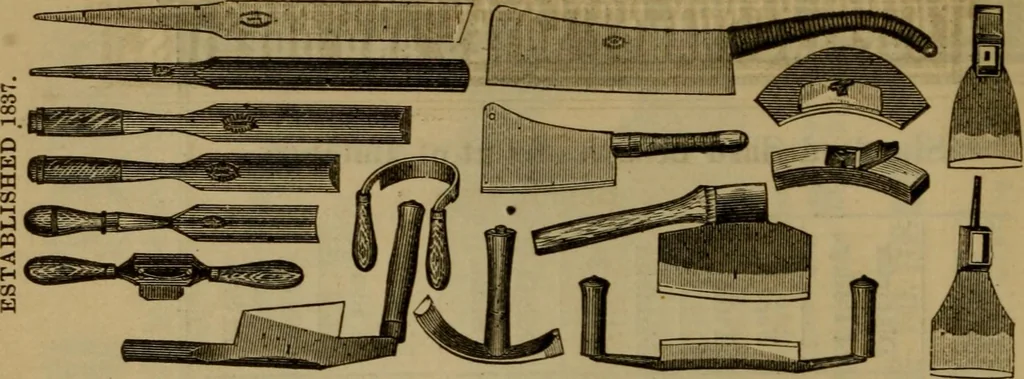 An illustration from Handy notes and queries. A manual of useful information of especial importance to dealers in hardware, stoves and tinware, machinists', gas-fitters' and plumbers' materials, as well as the various workers in useful metals .., 1889, leaf 63