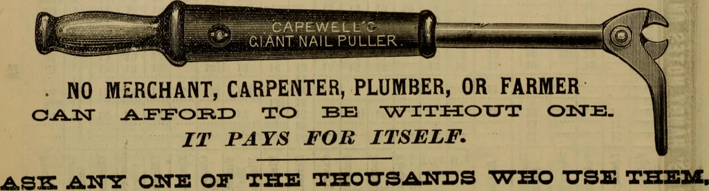 An illustration from Handy notes and queries. A manual of useful information of especial importance to dealers in hardware, stoves and tinware, machinists', gas-fitters' and plumbers' materials, as well as the various workers in useful metals .., 1889, leaf 85