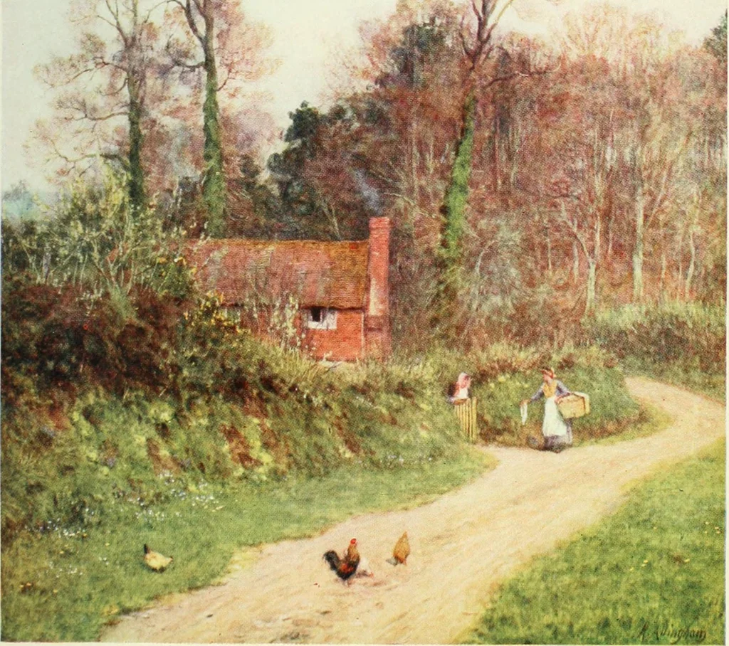 An illustration from Happy England as painted by Helen Allingham, R.W.S, 1903, leaf 158