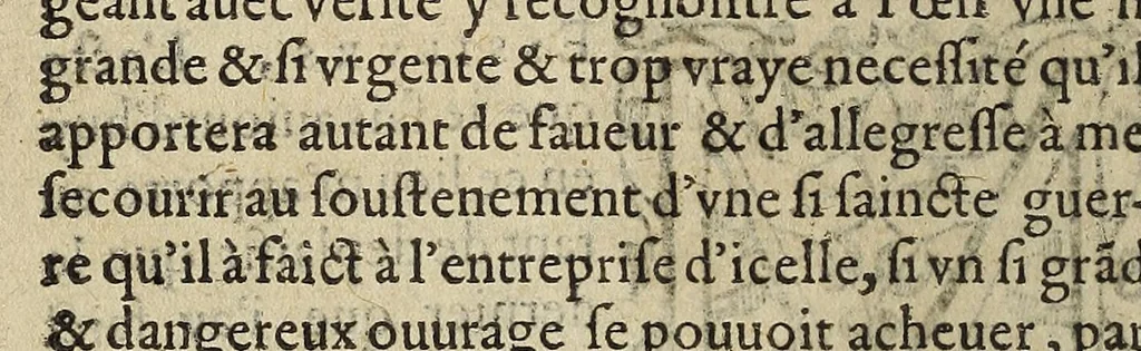An illustration from Harangue faicte par le roy estant en son Conseil, le seiziesme de iuin, à la publication de 26. edicts. En ce compris celle de Monsieur le chancellier [Philippe Hurault, ct. de Cheverny] celle de Monsieur le premier president [Achille de Harlay] & celle de Monsieur de Pesse [Du Plessis-Mornay], 1586, leaf 6