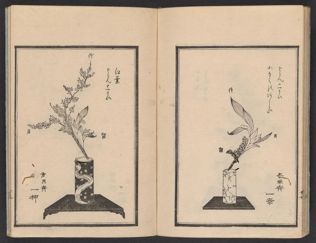 An illustration from Haran tebikigusa, 1852, leaf 20