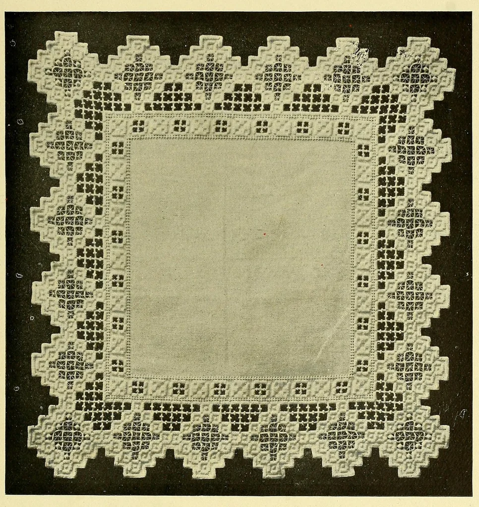 An illustration from Hardanger art needle work, 1904, leaf 77