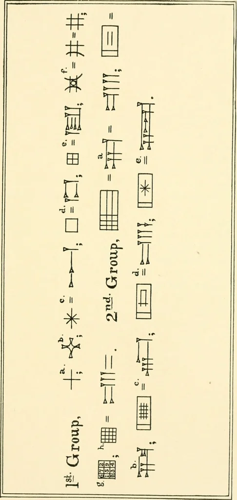 An illustration from Har-Moad : or the mountain of the assembly : a series of archeological studies, chiefly from the stand-point of the cuneiform inscriptions, 1892, leaf 176