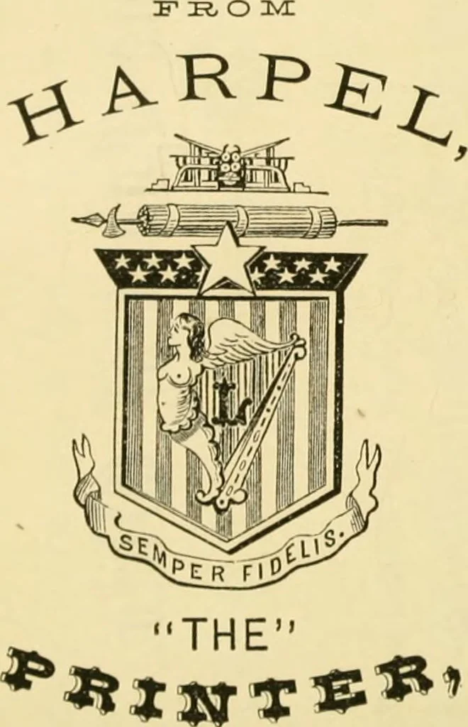 An illustration from Harpel's typograph : or Book of specimens containing useful information, suggestions and a collection of examples of letterpress job printing arranged for the assistance of master printers, amateurs, apprentices, and others,, 1870, leaf 115