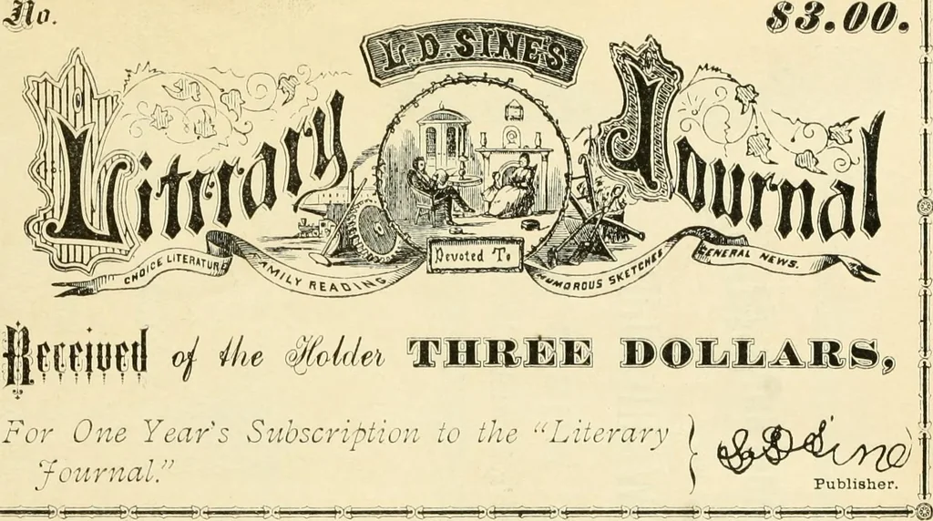 An illustration from Harpel's typograph : or Book of specimens containing useful information, suggestions and a collection of examples of letterpress job printing arranged for the assistance of master printers, amateurs, apprentices, and others,, 1870, leaf 184