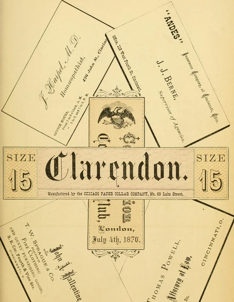 An illustration from Harpel's typograph : or Book of specimens containing useful information, suggestions and a collection of examples of letterpress job printing arranged for the assistance of master printers, amateurs, apprentices, and others,, 1870, leaf 193