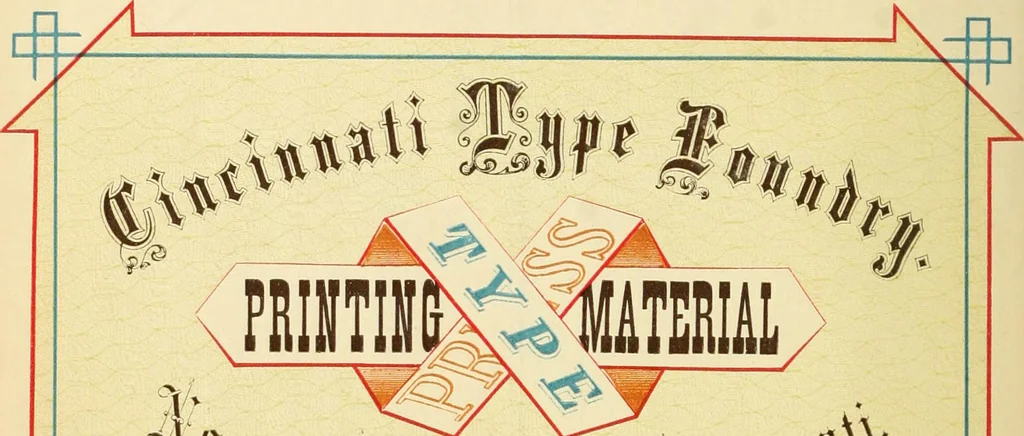 An illustration from Harpel's typograph : or Book of specimens containing useful information, suggestions and a collection of examples of letterpress job printing arranged for the assistance of master printers, amateurs, apprentices, and others,, 1870, leaf 206