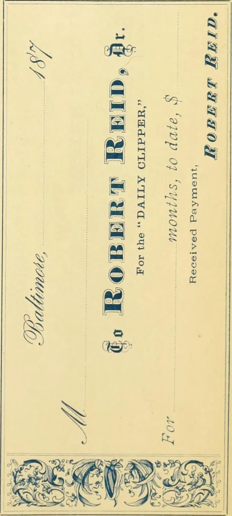 An illustration from Harpel's typograph : or Book of specimens containing useful information, suggestions and a collection of examples of letterpress job printing arranged for the assistance of master printers, amateurs, apprentices, and others,, 1870, leaf 211