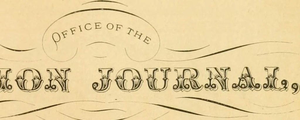 An illustration from Harpel's typograph : or Book of specimens containing useful information, suggestions and a collection of examples of letterpress job printing arranged for the assistance of master printers, amateurs, apprentices, and others,, 1870, leaf 231
