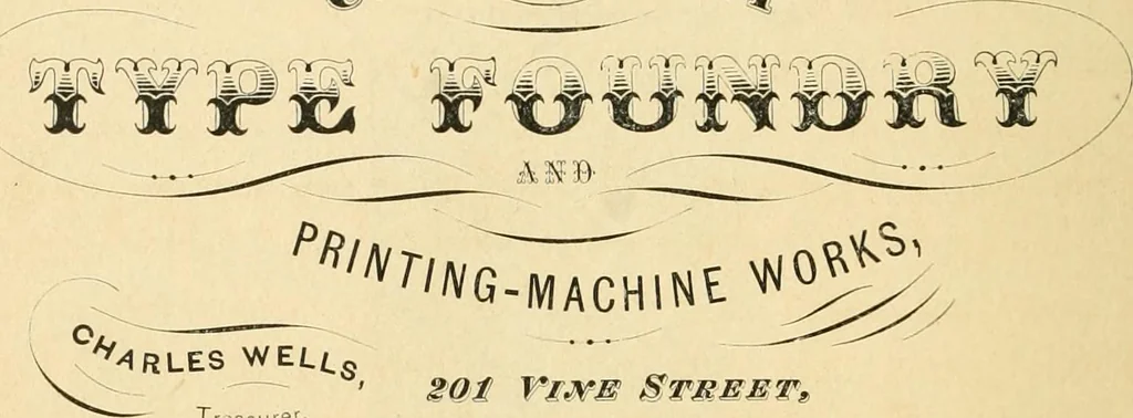 An illustration from Harpel's typograph : or Book of specimens containing useful information, suggestions and a collection of examples of letterpress job printing arranged for the assistance of master printers, amateurs, apprentices, and others,, 1870, leaf 238