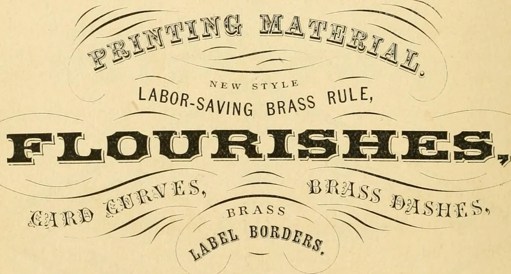 An illustration from Harpel's typograph : or Book of specimens containing useful information, suggestions and a collection of examples of letterpress job printing arranged for the assistance of master printers, amateurs, apprentices, and others,, 1870, leaf 238