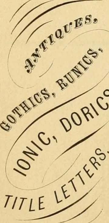 An illustration from Harpel's typograph : or Book of specimens containing useful information, suggestions and a collection of examples of letterpress job printing arranged for the assistance of master printers, amateurs, apprentices, and others,, 1870, leaf 238
