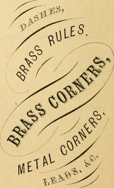 An illustration from Harpel's typograph : or Book of specimens containing useful information, suggestions and a collection of examples of letterpress job printing arranged for the assistance of master printers, amateurs, apprentices, and others,, 1870, leaf 238