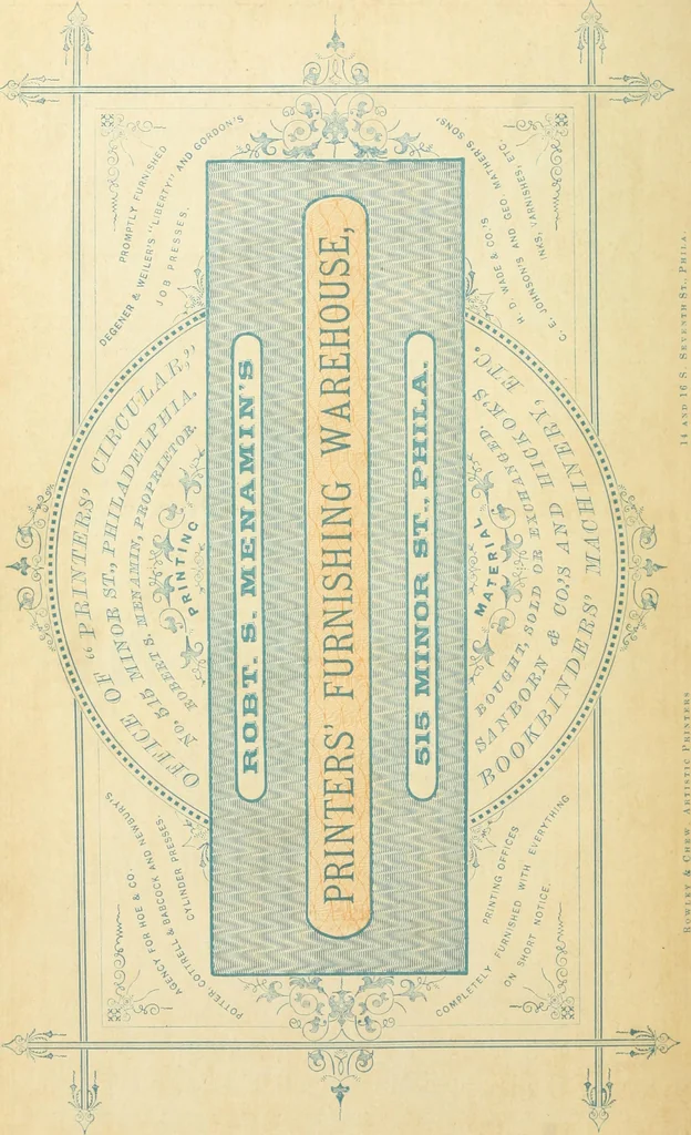 An illustration from Harpel's typograph : or Book of specimens containing useful information, suggestions and a collection of examples of letterpress job printing arranged for the assistance of master printers, amateurs, apprentices, and others,, 1870, leaf 316