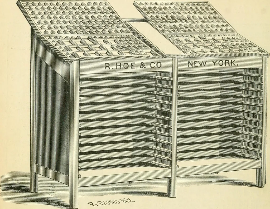 An illustration from Harpel's typograph : or Book of specimens containing useful information, suggestions and a collection of examples of letterpress job printing arranged for the assistance of master printers, amateurs, apprentices, and others,, 1870, leaf 58