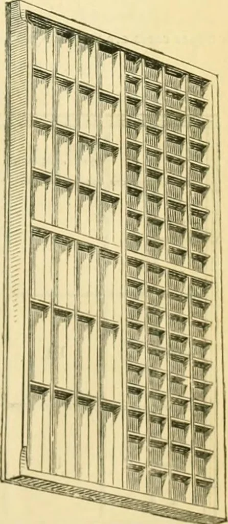 An illustration from Harpel's typograph : or Book of specimens containing useful information, suggestions and a collection of examples of letterpress job printing arranged for the assistance of master printers, amateurs, apprentices, and others,, 1870, leaf 59