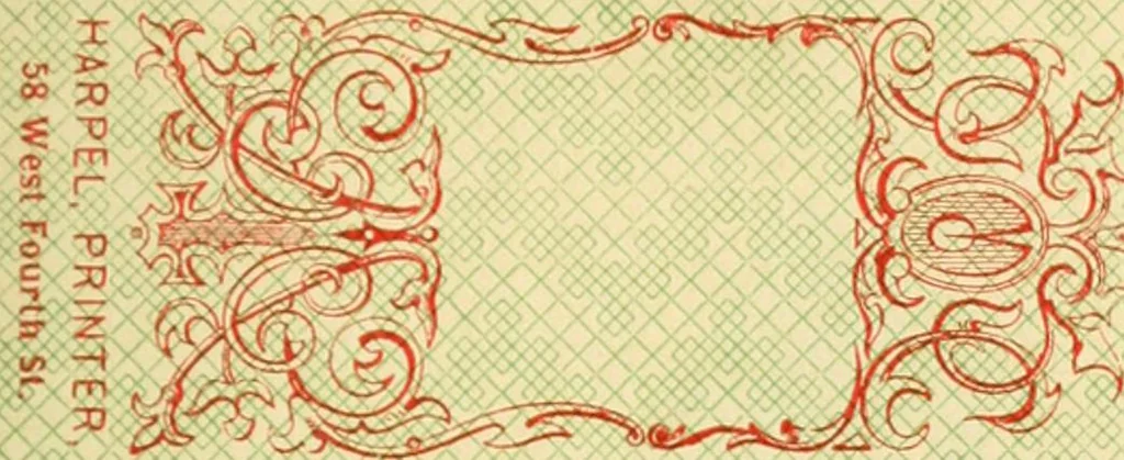 An illustration from Harpel's typograph : or Book of specimens containing useful information, suggestions and a collection of examples of letterpress job printing arranged for the assistance of master printers, amateurs, apprentices, and others,, 1870, leaf 95