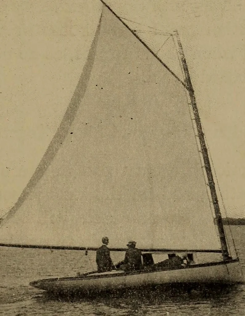 An illustration from Harper's boating book for boys; a guide to motor boating, sailing, canoeing and rowing, 1912, leaf 159