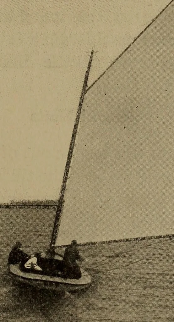 An illustration from Harper's boating book for boys; a guide to motor boating, sailing, canoeing and rowing, 1912, leaf 163
