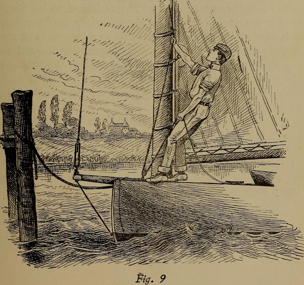 An illustration from Harper's boating book for boys; a guide to motor boating, sailing, canoeing and rowing, 1912, leaf 167