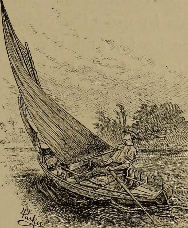 An illustration from Harper's boating book for boys; a guide to motor boating, sailing, canoeing and rowing, 1912, leaf 203