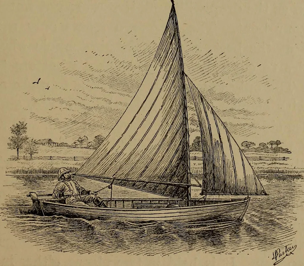 An illustration from Harper's boating book for boys; a guide to motor boating, sailing, canoeing and rowing, 1912, leaf 203