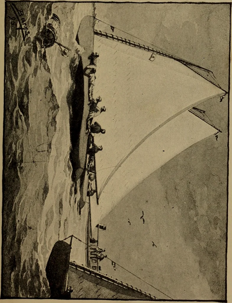 An illustration from Harper's boating book for boys; a guide to motor boating, sailing, canoeing and rowing, 1912, leaf 211