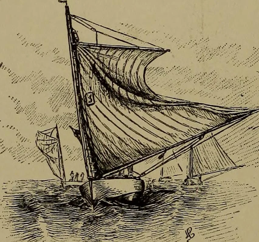 An illustration from Harper's boating book for boys; a guide to motor boating, sailing, canoeing and rowing, 1912, leaf 216