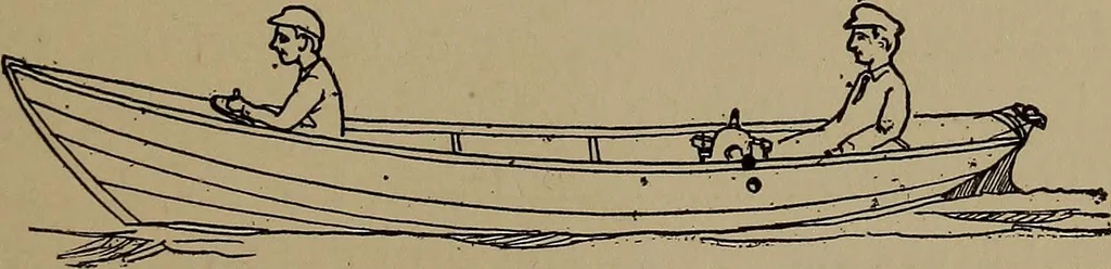 An illustration from Harper's boating book for boys; a guide to motor boating, sailing, canoeing and rowing, 1912, leaf 239
