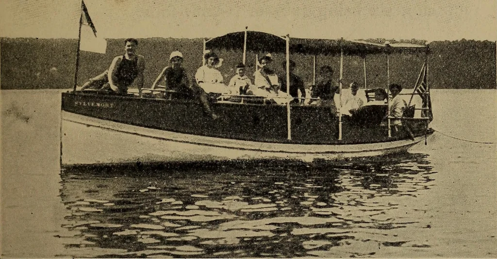 An illustration from Harper's boating book for boys; a guide to motor boating, sailing, canoeing and rowing, 1912, leaf 243
