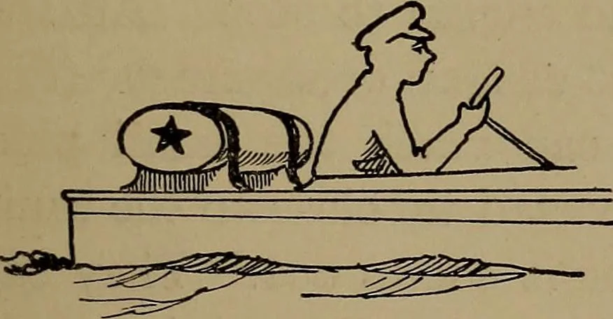An illustration from Harper's boating book for boys; a guide to motor boating, sailing, canoeing and rowing, 1912, leaf 275