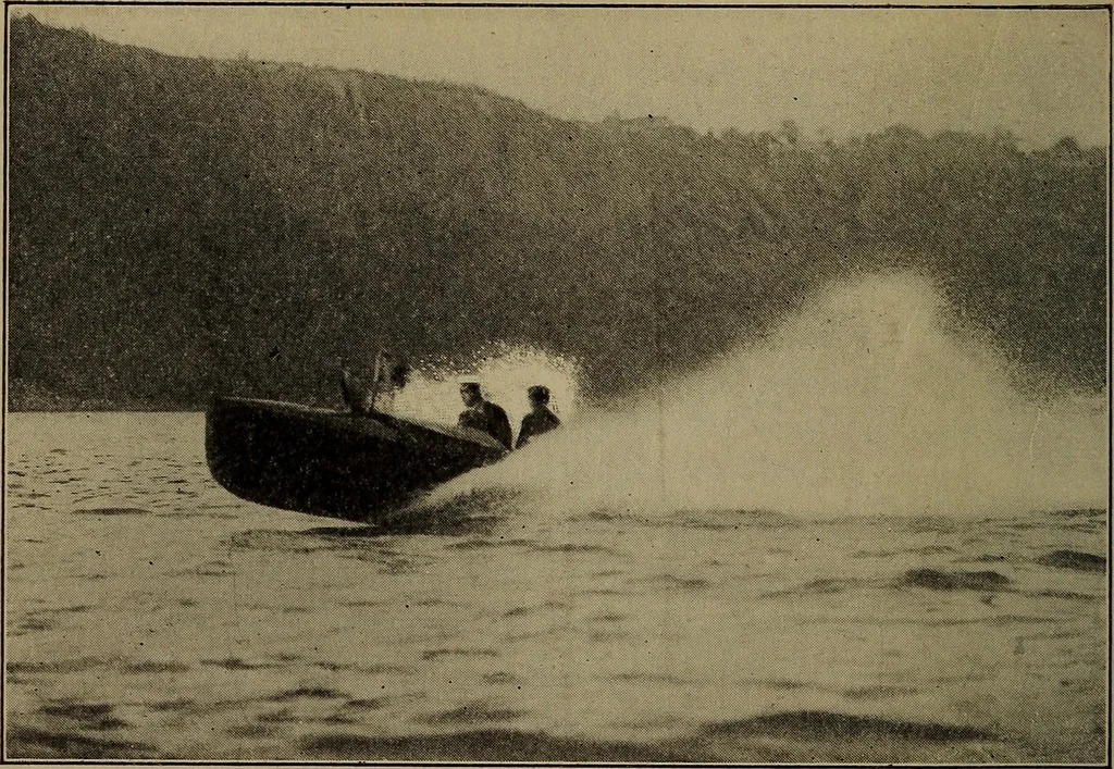 An illustration from Harper's boating book for boys; a guide to motor boating, sailing, canoeing and rowing, 1912, leaf 304