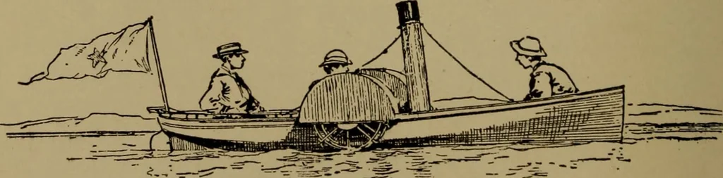 An illustration from Harper's boating book for boys; a guide to motor boating, sailing, canoeing and rowing, 1912, leaf 70