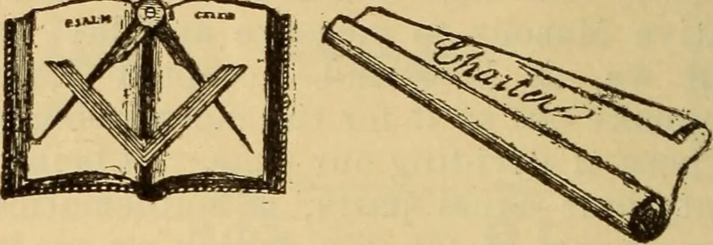 An illustration from Harris' masonic text-book; a concise historical sketch of masonry, and the organization of masonic grand lodges, and especially of masonry among colored men in America .., 1902, leaf 157
