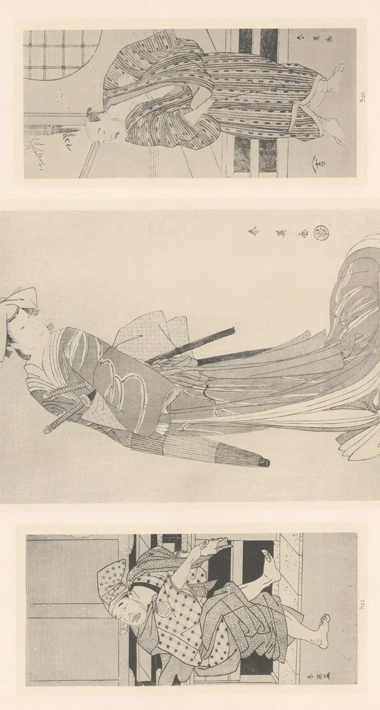 An illustration from Harunobu, Koriusaï, Shunsho : estampes japonaises tirées des collections de mm. Bing, Bouasse-Lebel, Bullier [etc.] ... et exposées au Musée des arts décoratifs en janvier 1910, 1910, leaf 121