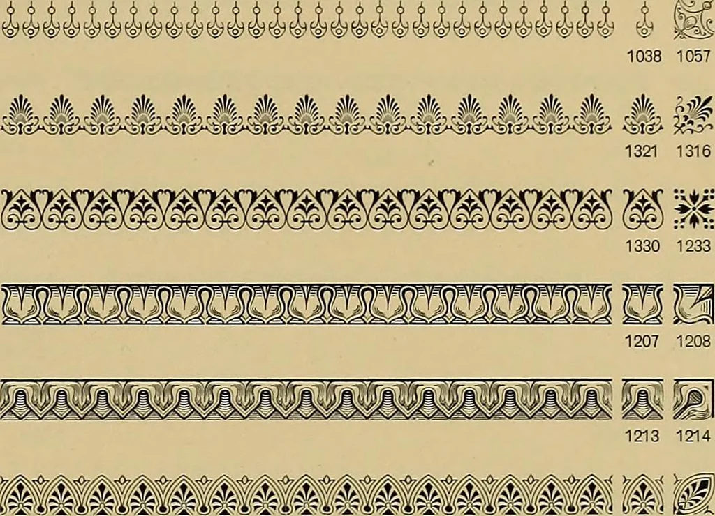 An illustration from Hauptprobe in gedrängter form der Bauerschen Giesserei, Frankfurt am Main: Filialen in Barcelona und Madrid, A. Numrich & Co. in Leipzig, 1900, leaf 215